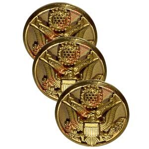 3-PK (Mid Century), Waterbury Company Brass Buttons w/ Eagle Seal, 5/8"D